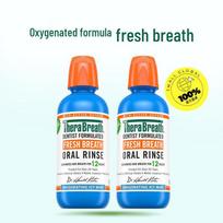 TheraBreath Fresh Breath Oral Rinse - Icy Mint blue