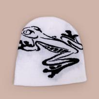 Autumn and winter niche design jumping frog knitted hat men and women warm color matching hip-hop street outdoor pullover hat 54-60cm balta