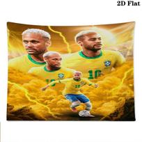 Neymar Jr Wall Tapestry Aesthetic Wall Hanging Printed Fabric Blanket Decorative Tapestries for Bedroom Living Room Home Decor 100cm x 150cm beige