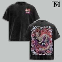Monster Hunter Gore Magala Heavy Metal Vintage Washed Oversized T-Shirt S black
