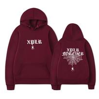 Unisex juodas gobtuvas Gotikinis XPLR Voratinklio raštas Dvigalio šono Puloveris megztinis Emo Gatvės apranga 3XL black