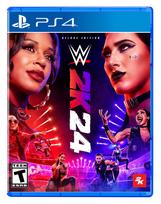 WWE 2K24 Deluxe Edition for PlayStation 4 - North American Version / Pro Wrestling Sports Video Game red