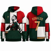 Ronaldo 7 Hoodie Portugalijos įkvėptas grafinis džemperis Futbolo gatvės stiliaus didelio dydžio žiemos laisvalaikio megztinis vyriški drabužiai Hoodie L red