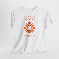 1984 Sarajevo Olympics Vintage Tee, Retro Winter Games T-Shirt, Unisex Cotton 150 white