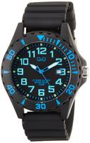 Analog Battery 10 ATM Water Date Urethane Blue [Citizen Q&Q] Watch, 10-Year Life, Resistance, Display, Band, A22A-005VK, Men's, black