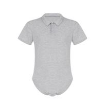 M-4XL pritaikomas paciento kombinezonas, užsegamas tarpkojoje, su atverčiama apykakle, trumpomis rankovėmis, unisex, slaugos romperis, skirtas gulintiems, turintiems šlapimo nelaikymą 3XL pilka