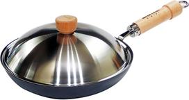 River Light Kiwami JAPAN Iron Frying Pan Set with Lid 28cm Iron Nitride Nitriding Compatible with IH Rust Resistant Made in Japan JS1228 juoda