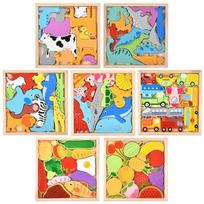 Ozui All -in -One Balance Picture Domino Puzzle 7 Set, 1 Set, Korea Best Toddler Puzzle blue