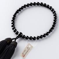 Buddhist Altar prayer beads for black onyx 7mm with silk comes with a prayer bead usable for all Buddhist certificate [Takita Shop] Kyoto-style women, juoda