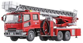 Aoshima Bunka Kyozaisha Darbinis Vabalas Serija Gaisrinė Mašina su Kopėčiomis Miesto Priešgaisrinė Tarnyba Šiaurinės Kopėčios Plastikinis Modelis 1/72 Nr.3 (Otsu 1) gray