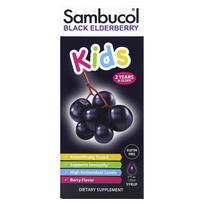 Sambucol, juodojo šeivamedžio uogų sirupas vaikams, 2+, uogų skonio, 4 fl uncijos (120 ml)