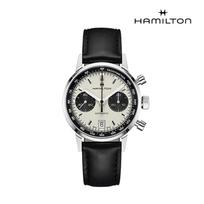 [Hamilton] American Classic Intra-Matic Auto Chrono 40mm Panda Dial Black Leather Strap Men's Watch (H38416711)
