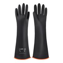 Pramoniniai chemikalams atsparūs guminiai pirštinės Mid-sleeve 45cm (Size 9/L) black