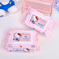 Sanrio Hello Kitty kūdikių drėgnos servetėlės, 80 vnt. - Stori vienkartiniai rankšluostėliai rankoms ir burnai valyti Small 17x12cm