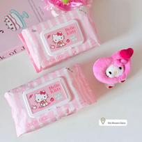 Sanrio Hello Kitty kūdikių drėgnos servetėlės, 80 vnt. - Stori vienkartiniai rankšluostėliai rankoms ir burnai valyti Small 17x12cm