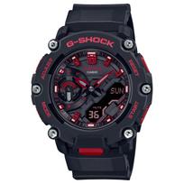 CASIO G-SHOCK GA-2200BNR-1A Ignite Red serija, Carbon Core Guard struktūra, Juodai raudonas sportiškas analoginis-digitalinis 20 ATM atsparus vandeniui vyriškas laikrodis black