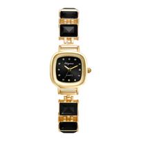 Watch, Fashion, Square, Women's, Round Strap, Adjustable, Stainless Steel, Bracelet Style, Aqua Select, Popular, Gift, Anniversary, Birthday - Black juoda