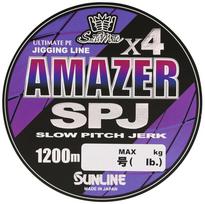 SUNLINE PE Saltimate Amazer x4 SPJ Amazer Slow Pitch Multicolor Size 1 4-Strand Line, (Saltimate Jerk), 1200m, 5-Color (with Markings), black