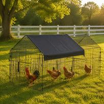 Elastic Loop Fasteners Poultry Run Tarp PVC Coated Outdoor Cage Enclosure  All Season Protection 86.61 × 57.09in black