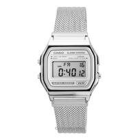 Casio Vintažinis skaitmeninis nerūdijančio plieno tinklelio apyrankės kvarcinis A158WEM-7 unisex laikrodis sidabras