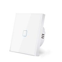 1/2/3Gang Light Touch jungiklis grūdinto stiklo plokštės sieninis EU/UK jungiklis Lengvai valomas jungiklis white