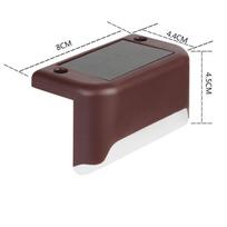 8 komplektų saulės baterijų lempos LED vandeniui atsparūs lauko saulės energija varomi LED laiptelių šviestuvai, skirti deniams laiptai terasos takas kiemo sodo dekoras 1 PCS-Warm white ruda