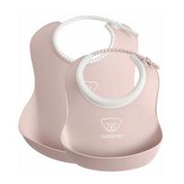 BabyBjorn baby bib bib starter set of 2, powder pink, 2 pieces gray