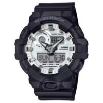 CASIO GA 700 200m Atsparumas vandeniui Kvarcinis mechanizmas Dervos apyrankė Laikrodis Unisex Baltas ciferblatas GA-700WD-1A White Dial gray