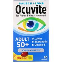 Occuvite Adult 50+ Akių vitaminų ir mineralų papildas 90 minkštųjų kapsulių, 90 tablečių, 1 pakuotė