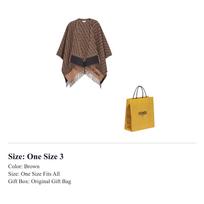 FENDI Ff Žakardinis Kutaisotas Pončas FXX723AQCWF0QB9 One Size 3 ruda