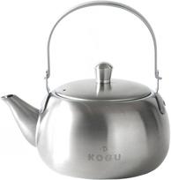 KOGU tea utensil teapot in Stainless for 2 to 3 with tea matte Tsubame Sanjo Shimomura Planning [Made Japan] steel, unbreakable, lightweight, cups, gray