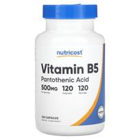 Nutricost, Vitamin B5, 500mg, 120 capsules