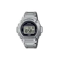 Casio Digital Quartz Watch Stainless Steel Band Men watches Black W-219HD-1AV Black Dial gray