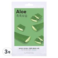 Missha Airy Adhesive Sheet Mask Aloe, 1 pack, 3 pieces beige