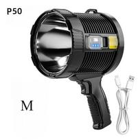 Įkraunamas prožektorius LED prožektoriai rankinis žibintuvėlis itin ryškus lauko saulės prožektorius paieškos žibintas M P50+2*18650cm+usb juoda