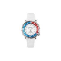 SEIKO Prospe 200m atsparus vandeniui Saulės energija maitinamas kvarcinis mechanizmas Silikoninis dirželis Laikrodis 38,7 mm Moteriškas laikrodis SUT411P1 White Strap gray