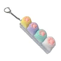 Clicker Keychain With Led Light Cat Paw Keyboard Fidget Toys For Adults Clicky Keycap Clicker Keychain For  Asmr gray