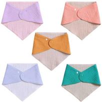 Joy multi infant solid scarf bib 5p set, korean baby products orange