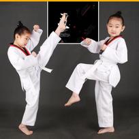 Kostiumai Drabužiai Baltos Taekwondo Uniformos Karate Judo Dobok Drabužiai Vaikams Suaugusiems Unisex Ilgomis Rankovėmis Gi Uniforma 160