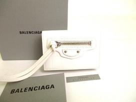 Autentiška BALENCIAGA balto odos trijų dalių mini piniginė Neo Classic #9876 Atidaryta dėžutė