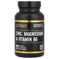 California Gold Nutrition, Sports, Zinc, Magnesium, Vitamin B6, 90 Veggie Capsules