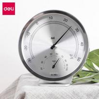 Deli Metal Round Dial Thermometer & Hygrometer gray