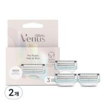 Gillette Venus Y Zone Hair Removal Razor Blades, 3 packs, 2 pieces ,Korean razor blade white