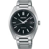 Vyriškas Seiko SBXY033 (ASTRON ORIGIN saulės radijo bangomis valdoma metalinė juosta vyrams) Apvalus laikrodis sidabrinis