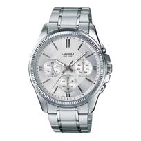 CASIO Vyriškas nerūdijančio plieno analoginis laikrodis MTP-1375D-7A sidabras