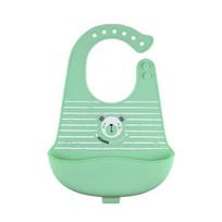 Agard baby food silicone bib, friends bear mint, 1 piece, 1 piece white