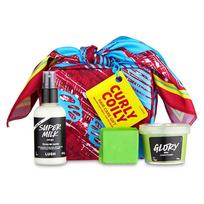 Lush curly coily hair 3-piece set, 1 set blue