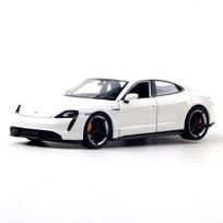 WELLY 1:24 Porsche Taycan Turbo S Die-cast Model Car, White, 1pc black