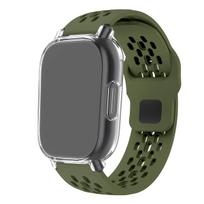 Dėklas+Silikoninis dirželis Xiaomi Redmi Watch 5 active/5 Lite Visas dangtelis Ekrano apsauga TPU minkštas korpusas ir kvėpuojantis sportinis dirželis For Redmi 5 Active gray