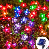 Saulės vyšnių sodo gėlių girlianda, maitinama baterijomis, saulės energija, lauko, atspari vandeniui, veja, takas, Kalėdų dekoracija 5M 20leds 8 modes įvairiaspalvis